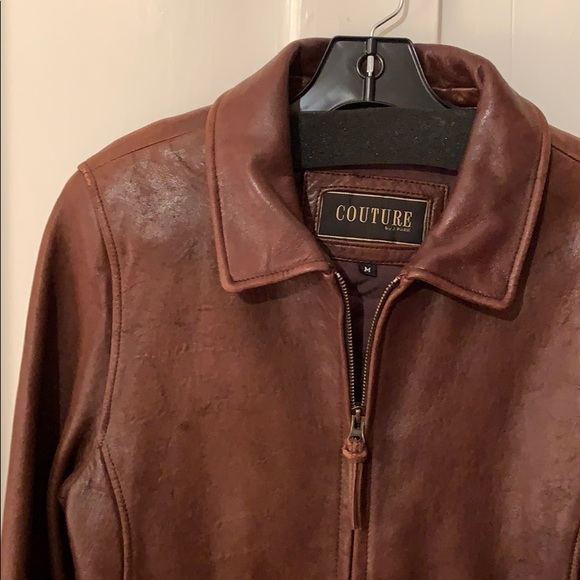 Leather Bomber Style Jacket - Picture 2 of 16